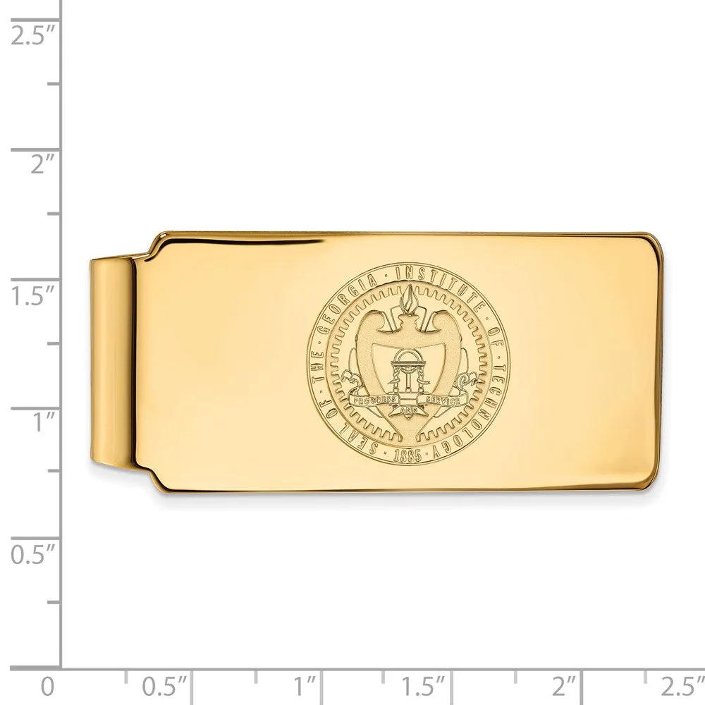 14k Gold Georgia Institute of Technology Crest Money Clip