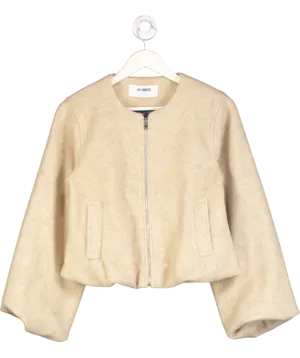 4th & Reckless Beige Wool Bomber Jacket- Sammy UK 8