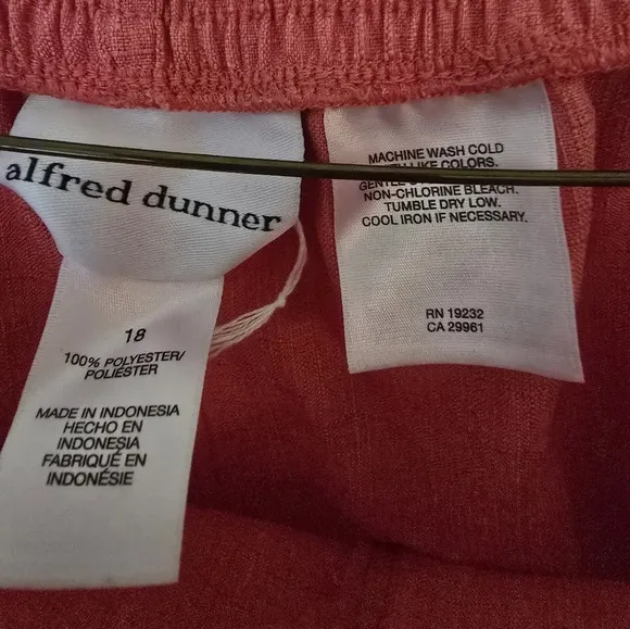 Alfred Dunner 3 Piece Coral Blazer Pan with Textured Fabric and Adjustable