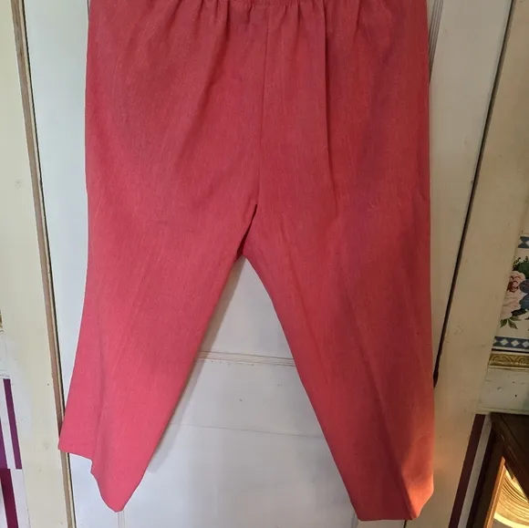 Alfred Dunner 3 Piece Coral Blazer Pan with Textured Fabric and Adjustable