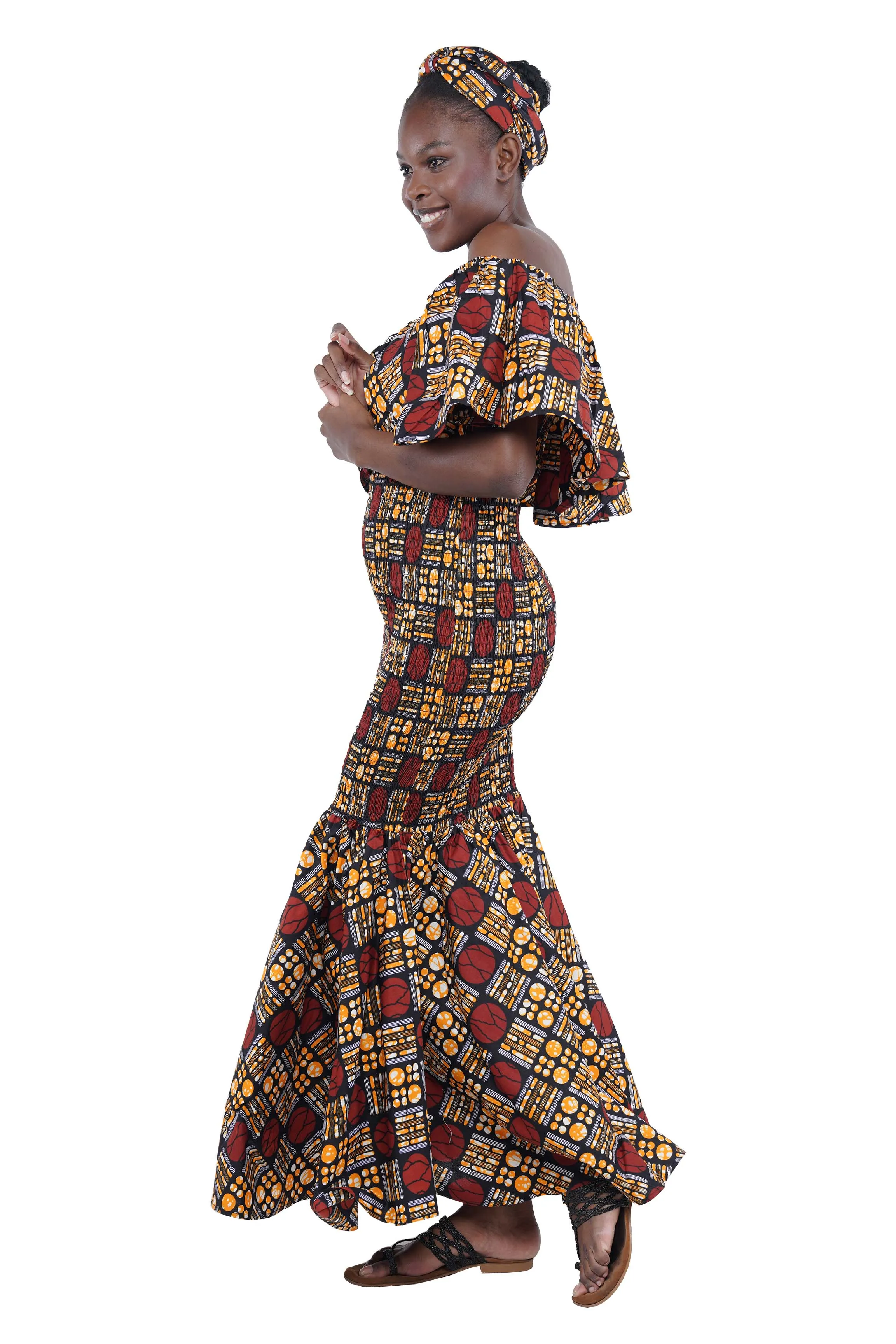 Ankara Long Smoked Mermaid/Fish Tail Dress