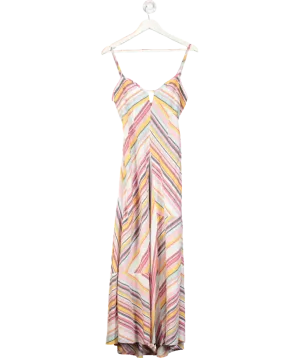 Anthropologie Pink Striped Maxi Dress UK L