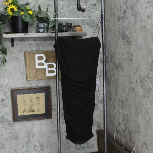 B Darlin Trendy Plus Bungee-Strap Sparkle Square-Neck Bodycon Dress Black 16W