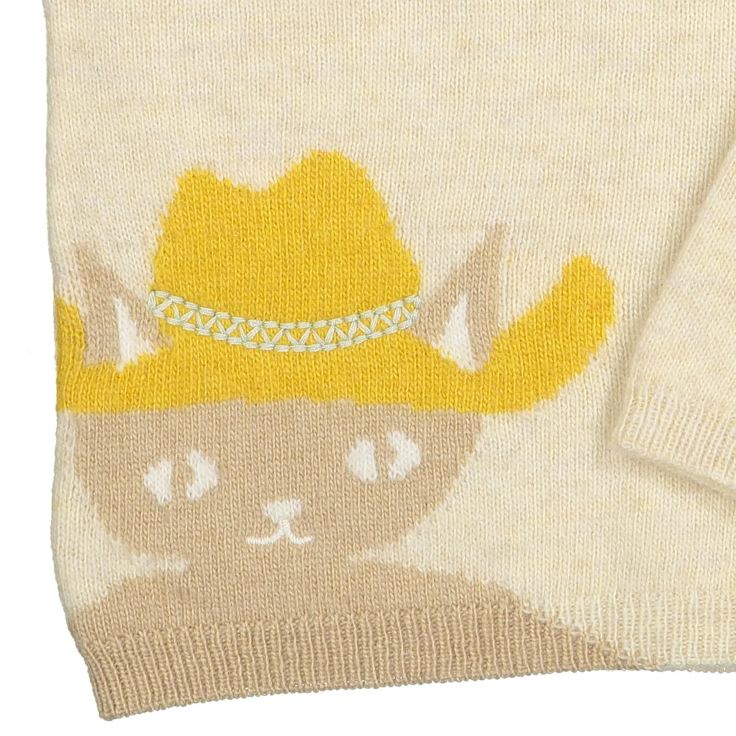 Baby Boys Creamy Knitted Wool Jumper