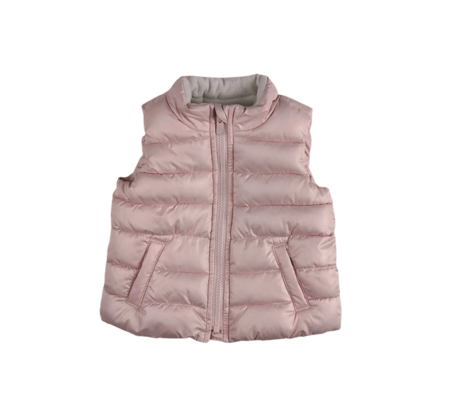 BABY GIRL SIZE 18/24 MONTHS - OLD NAVY, Soft Pink Fleece Puffer Vest EUC B31