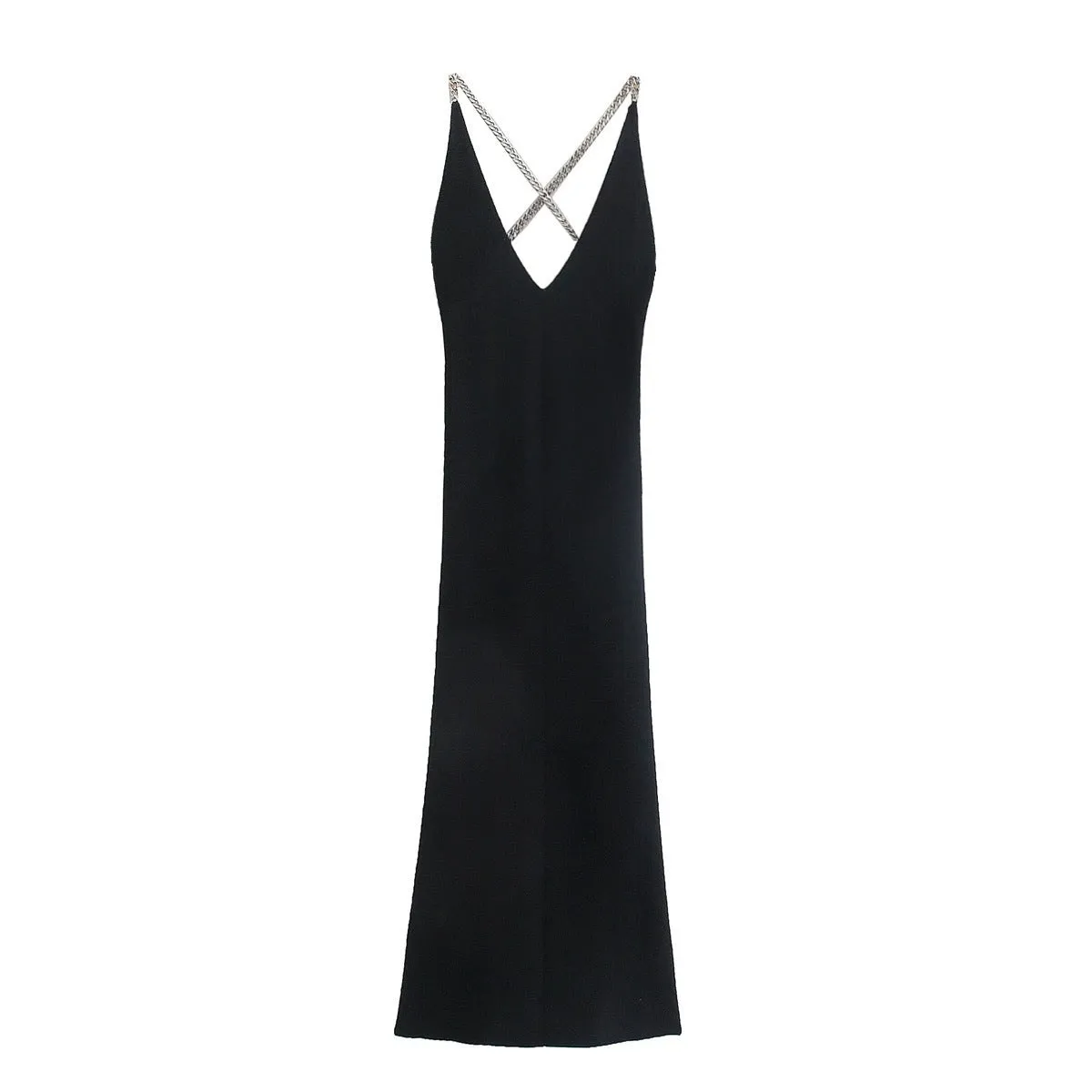 Backless Halter Knit Party Maxi Midi Dresses