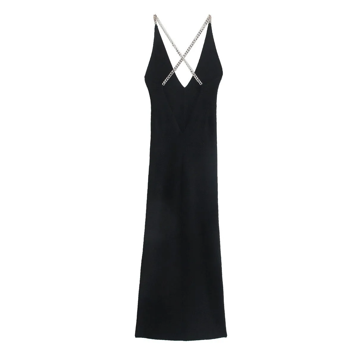 Backless Halter Knit Party Maxi Midi Dresses