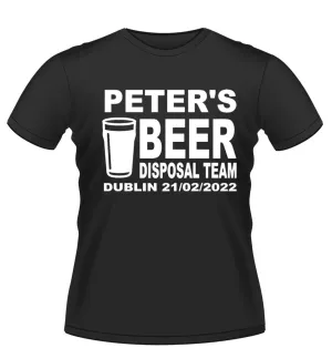 'BEER DISPOSAL TEAM' Personalised Stag Party TShirt