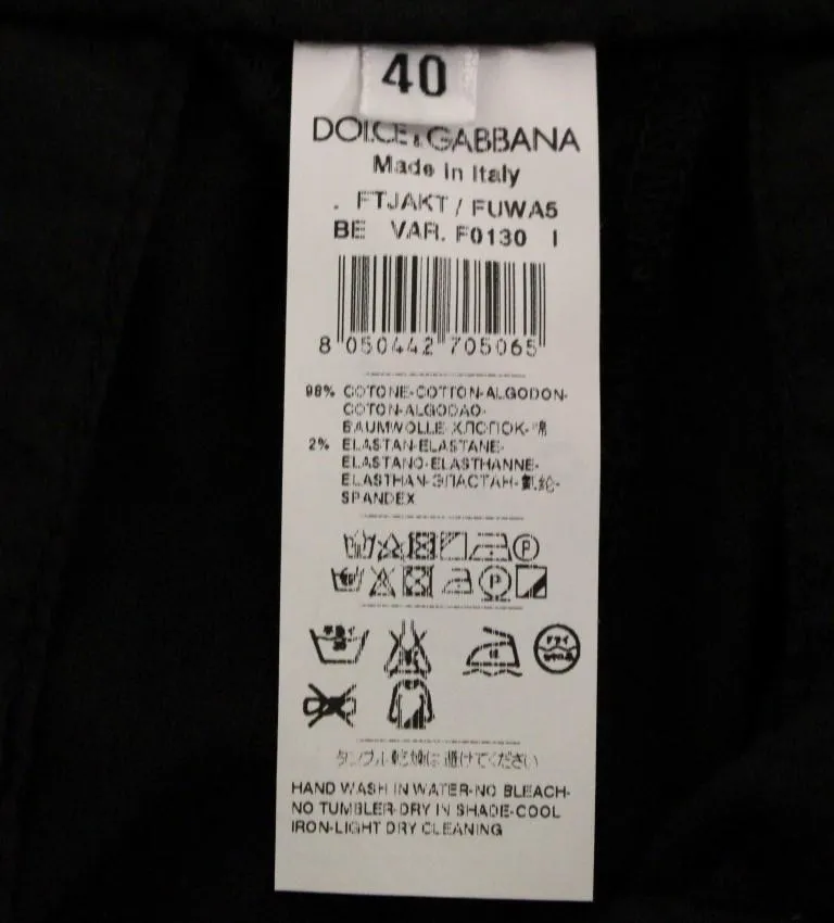 Black Cotton Cropped Corduroys Jeans Pants