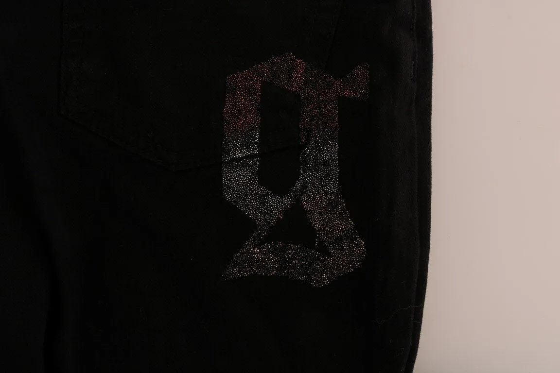 Black Cotton Denim Stretch Regular Fit Jeans