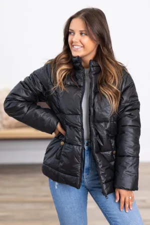 Black Quilted Puffer Jacket