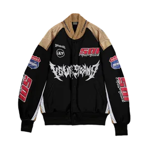 Black Racing Varsity Jacket