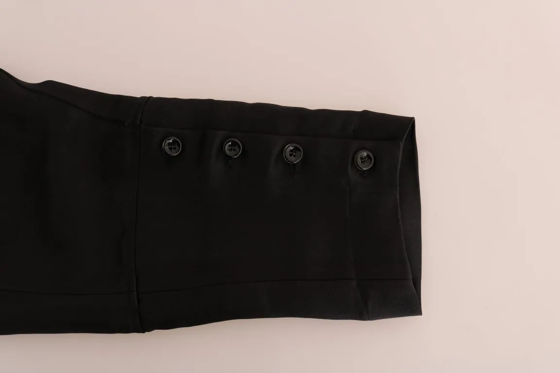 Black Silk Cropped Pants
