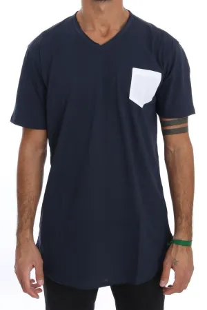 Blue Cotton Crewneck T-Shirt