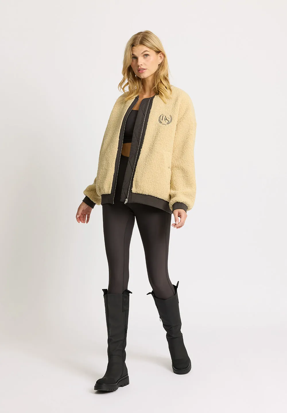 Bomber Jacket Pile 2 FUZZY - sandshell