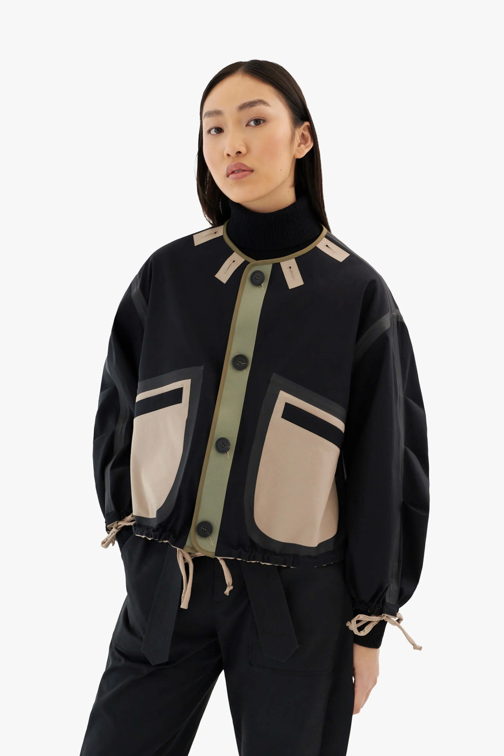 Bonded Rain Bomber - Stone / Black