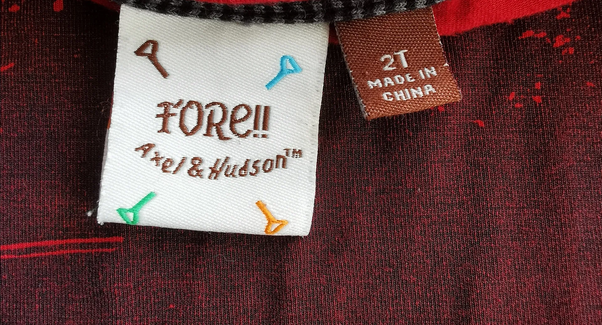 BOY SIZE 2 YEARS - AXEL & HUDSON, Designer Fashion, Fore! T-Shirt EUC B31