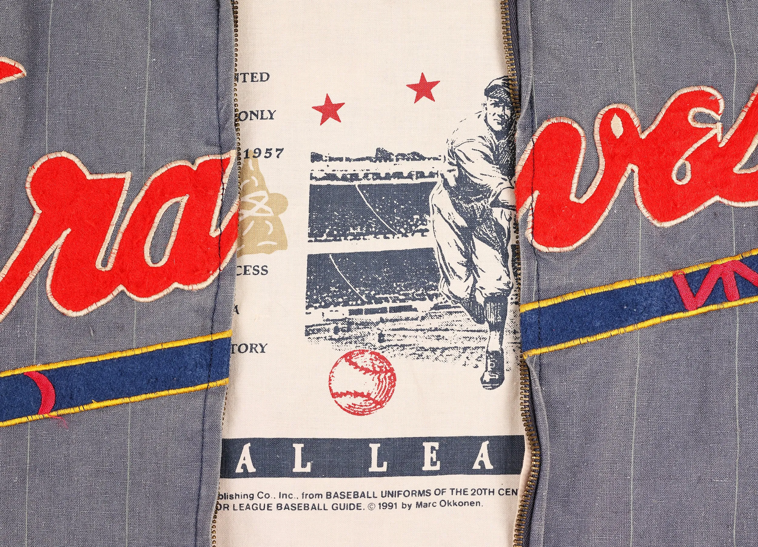Braves Tomahawk Baseball Bomber Jacket - Blue - XL