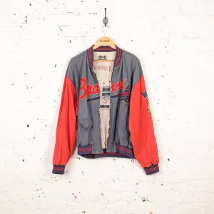 Braves Tomahawk Baseball Bomber Jacket - Blue - XL