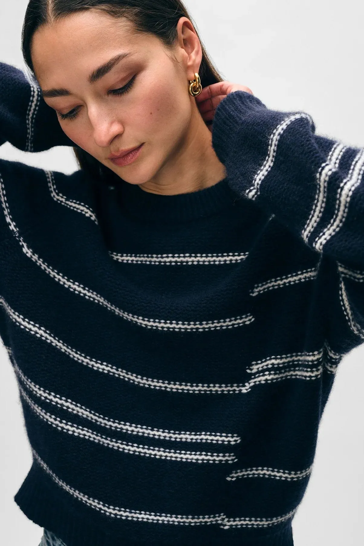 Broken Stripe Crewneck Sweater