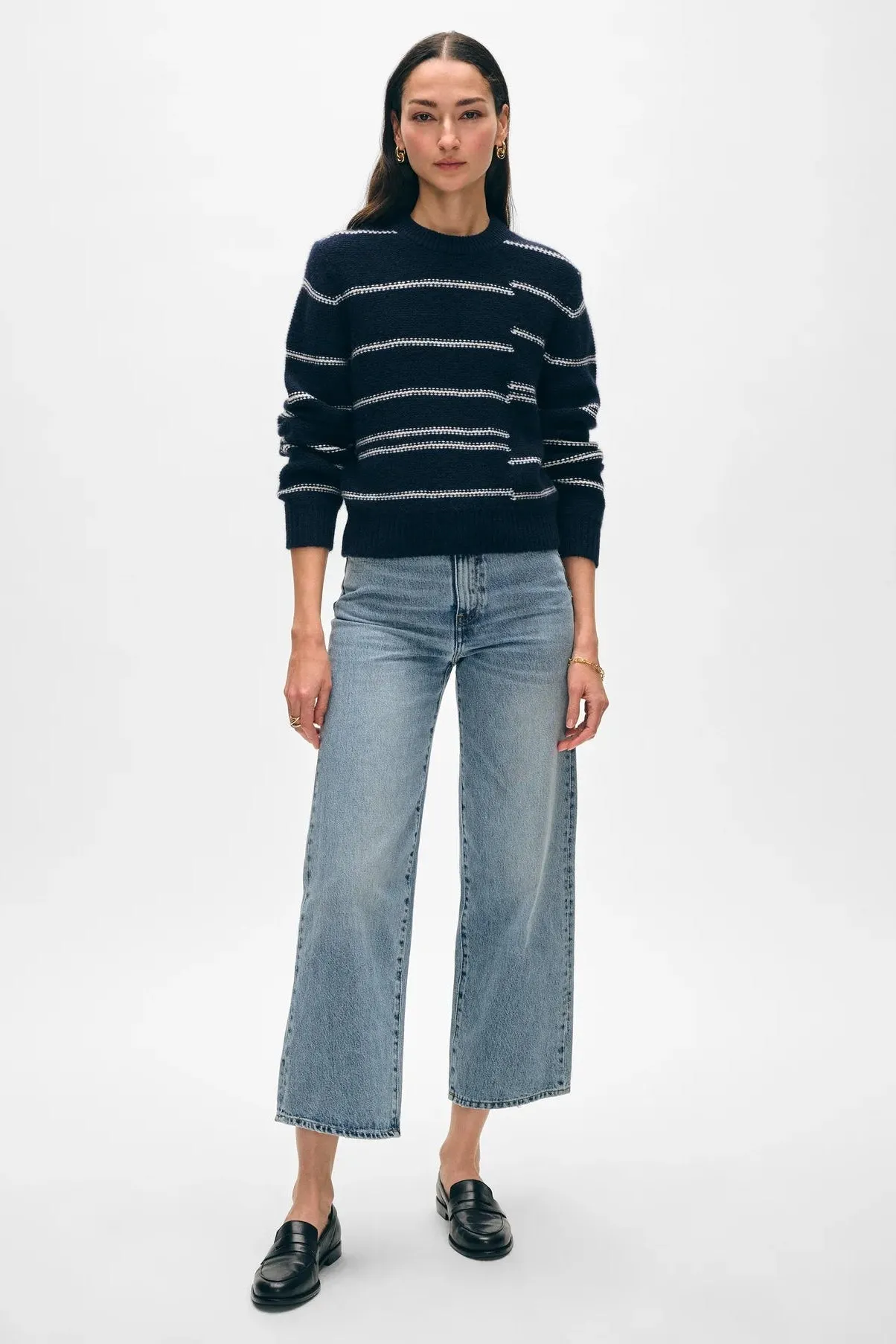 Broken Stripe Crewneck Sweater