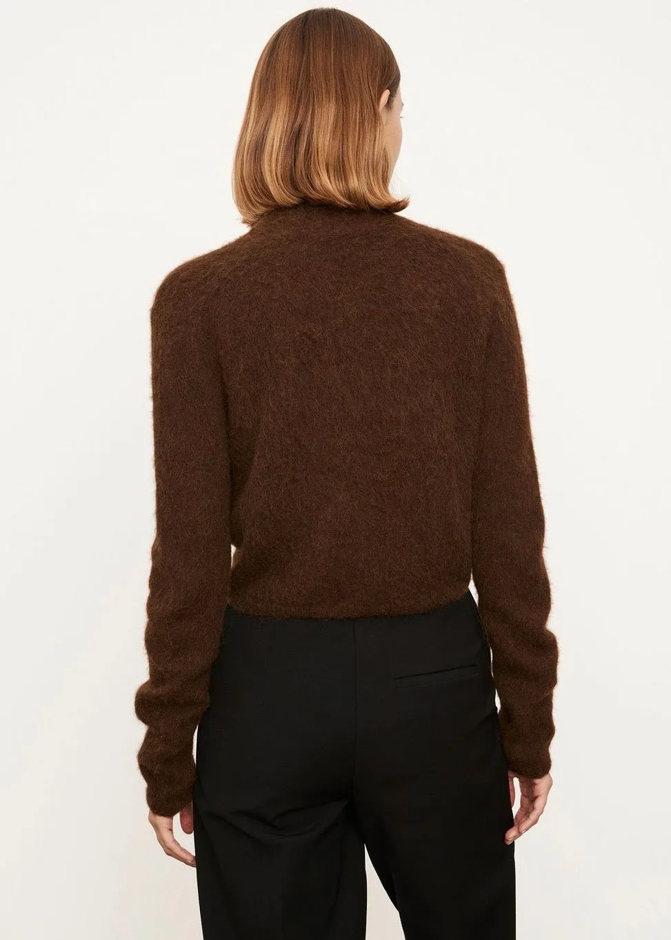 Brushed Shrunken Cardigan (Black Almond)