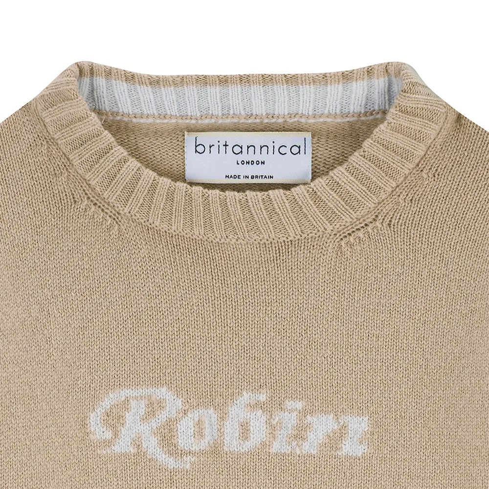 Camden Personalised Cashmere Sweater for Children - Camel