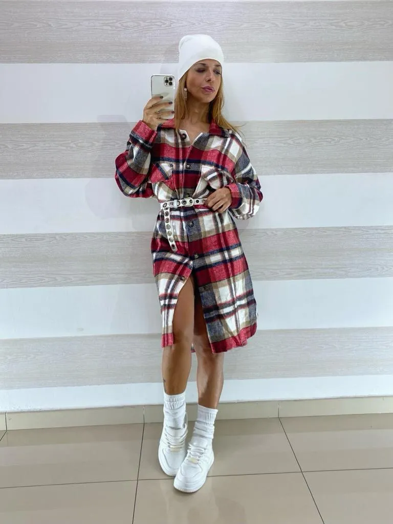 Cardigan Vestito Lois in Panno Tartan