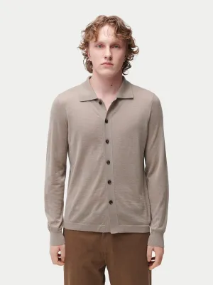 Cashmere Silk Polo-Neck Cardigan