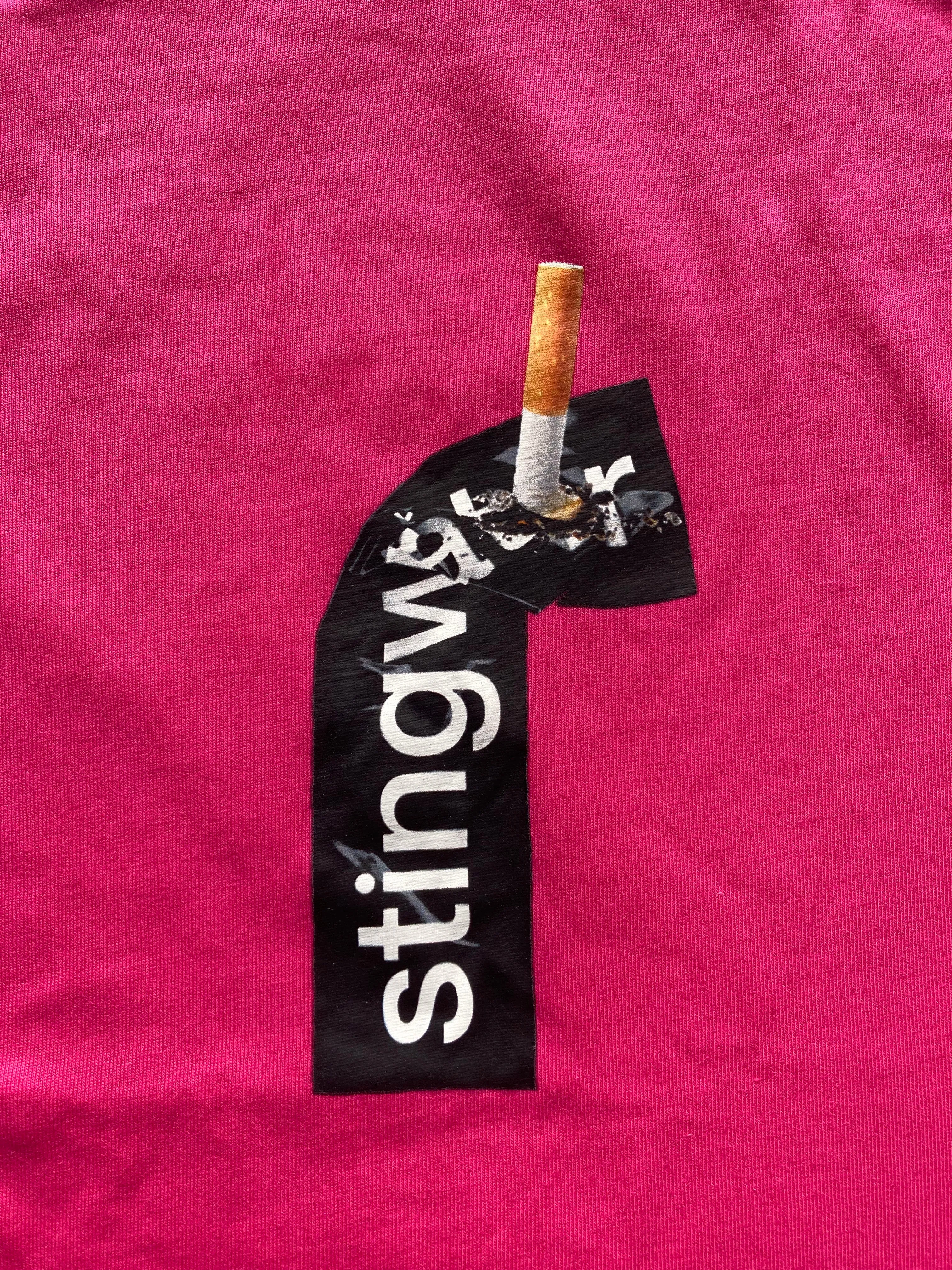 Cig and Sticker T-Shirt Sting Pink