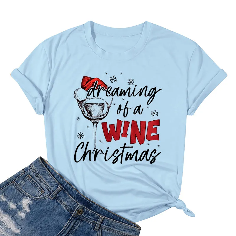 Cotton 2022 Merry Christmas T-shirts