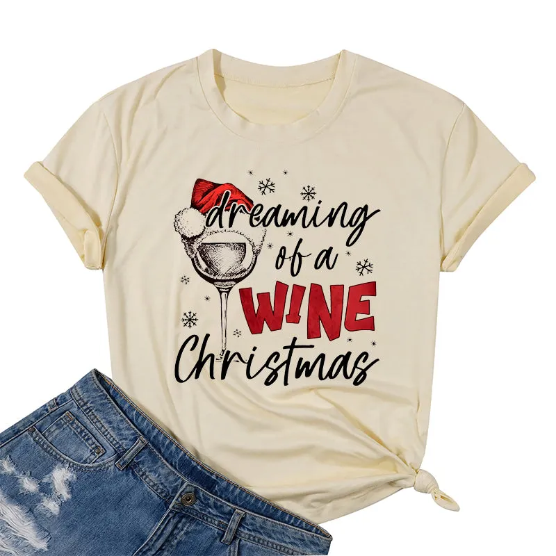 Cotton 2022 Merry Christmas T-shirts