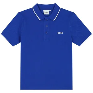 Cotton Pique Polo Shirt -Blue