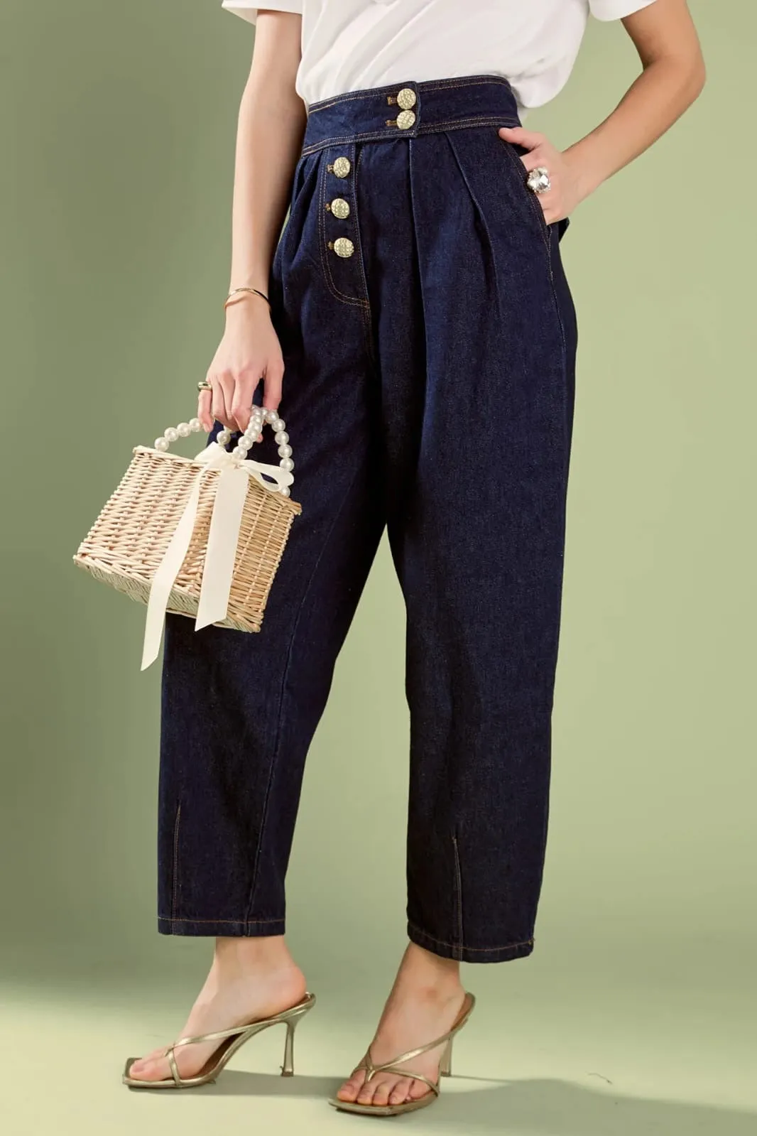 CROPPED DENIM TROUSER