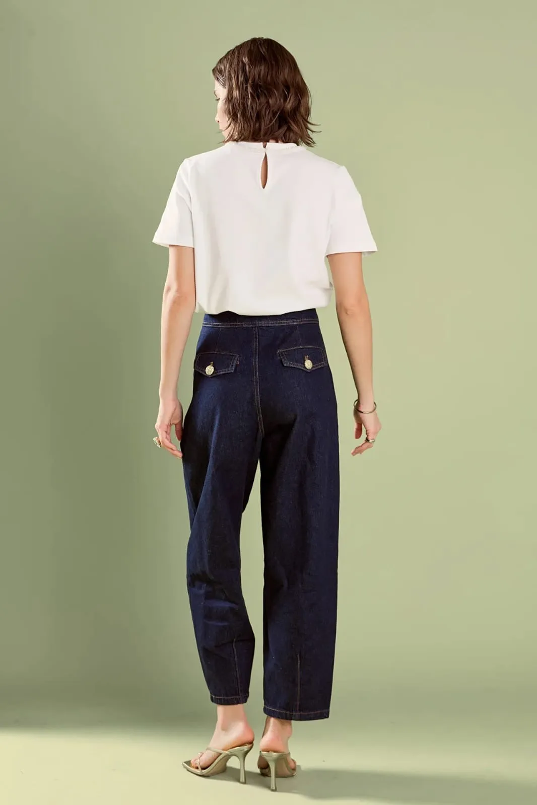 CROPPED DENIM TROUSER