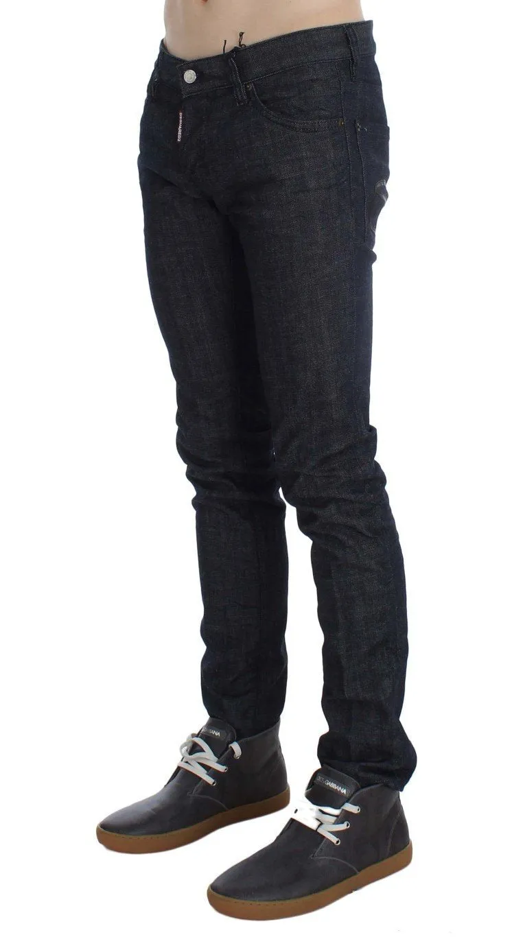 Dark Blue Cotton Stretch Denim Slim jeans