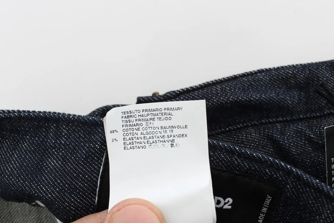 Dark Blue Cotton Stretch Denim Slim jeans