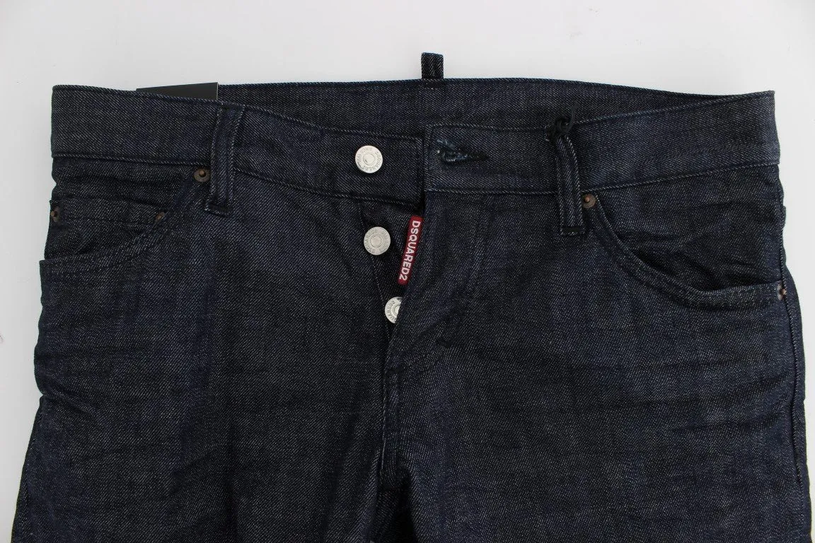 Dark Blue Cotton Stretch Denim Slim jeans