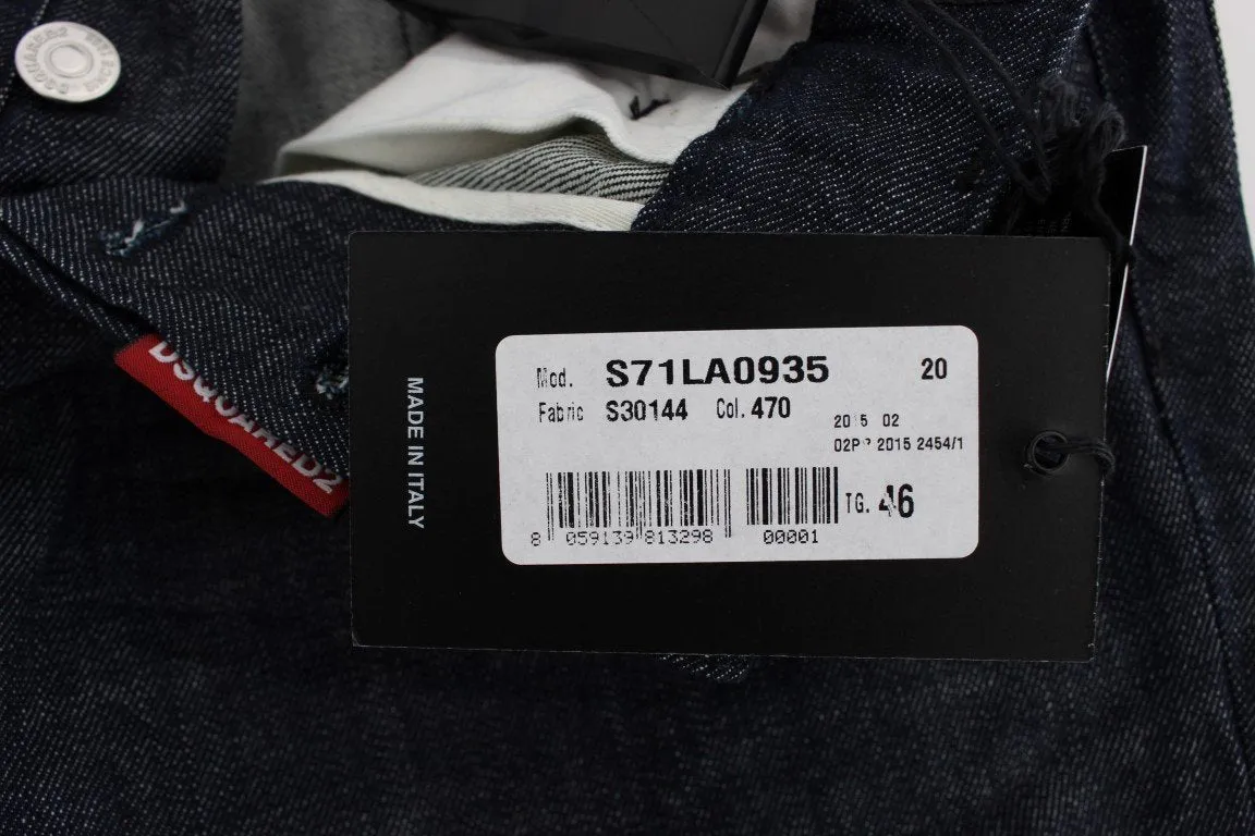 Dark Blue Cotton Stretch Denim Slim jeans