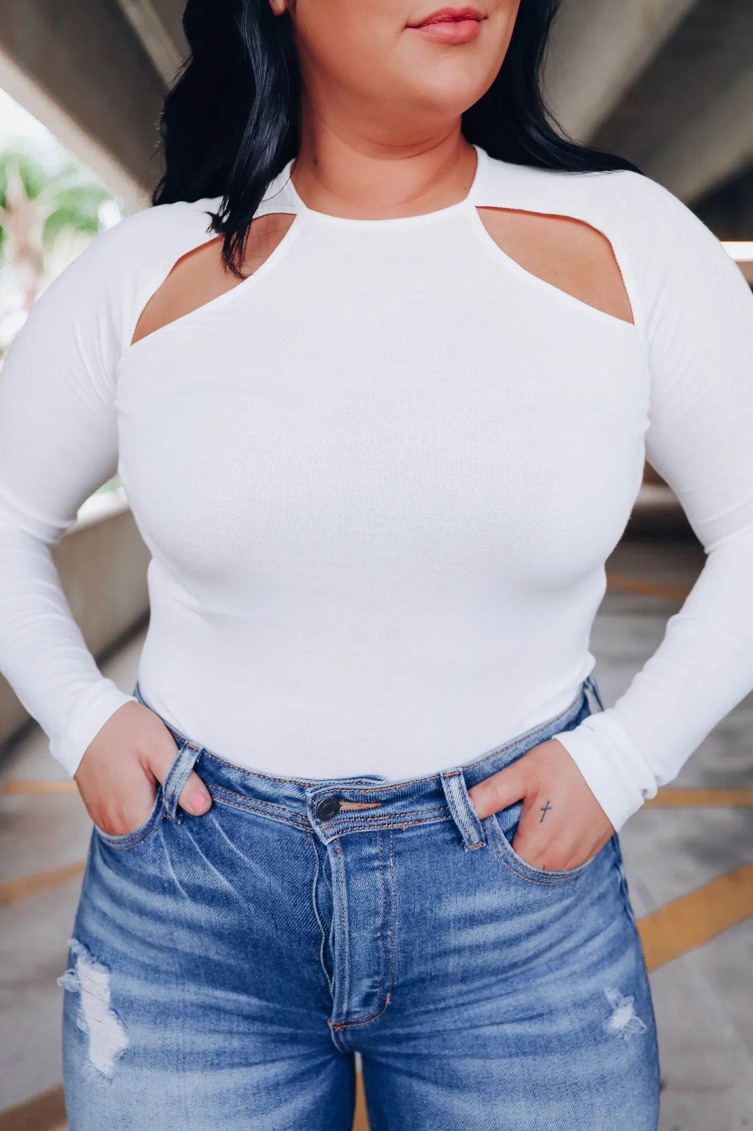 Delicate Details Cutout Top - Off White