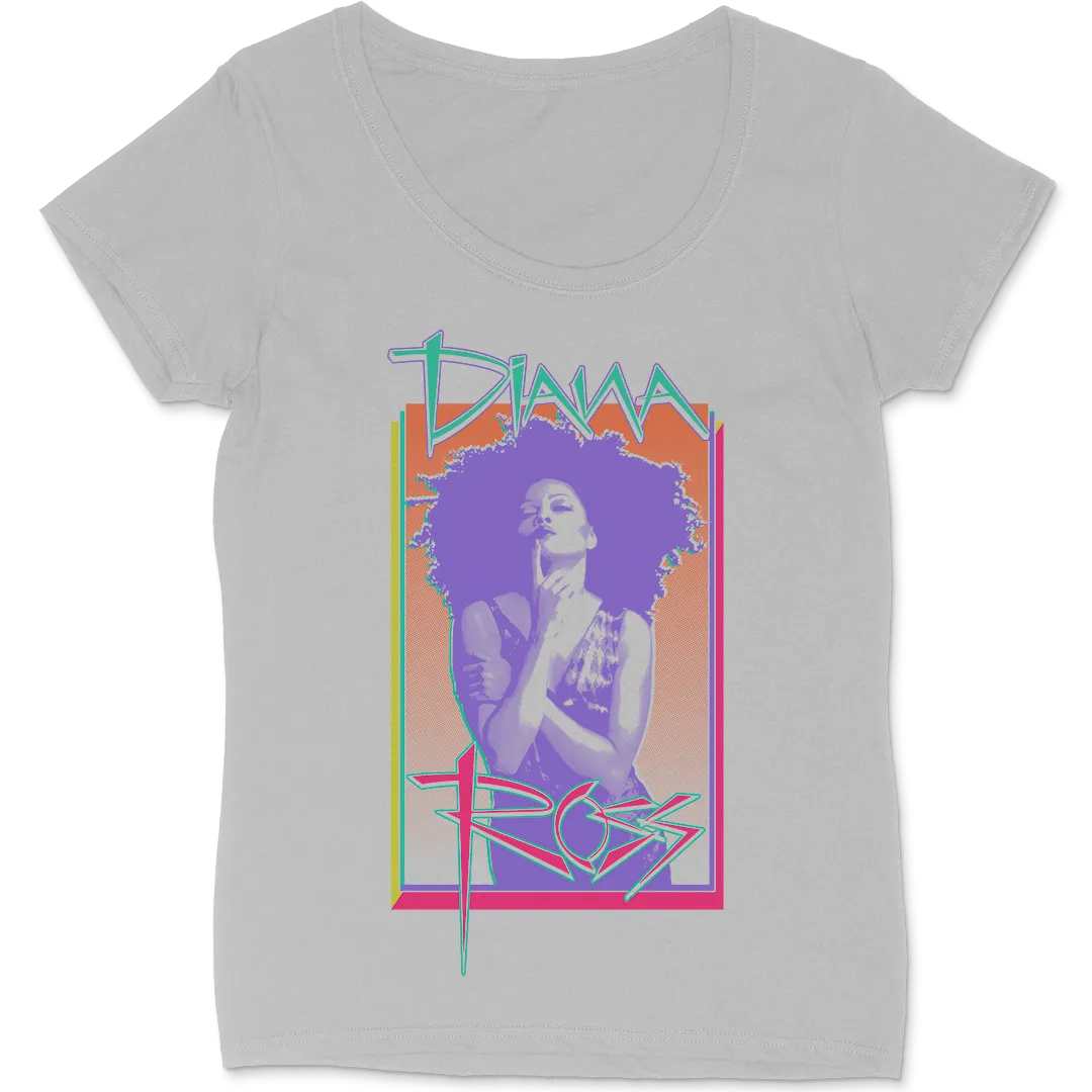 Diana Ross "Cover Page" Women's Scoop Neck T-Shirt in Silver Grey