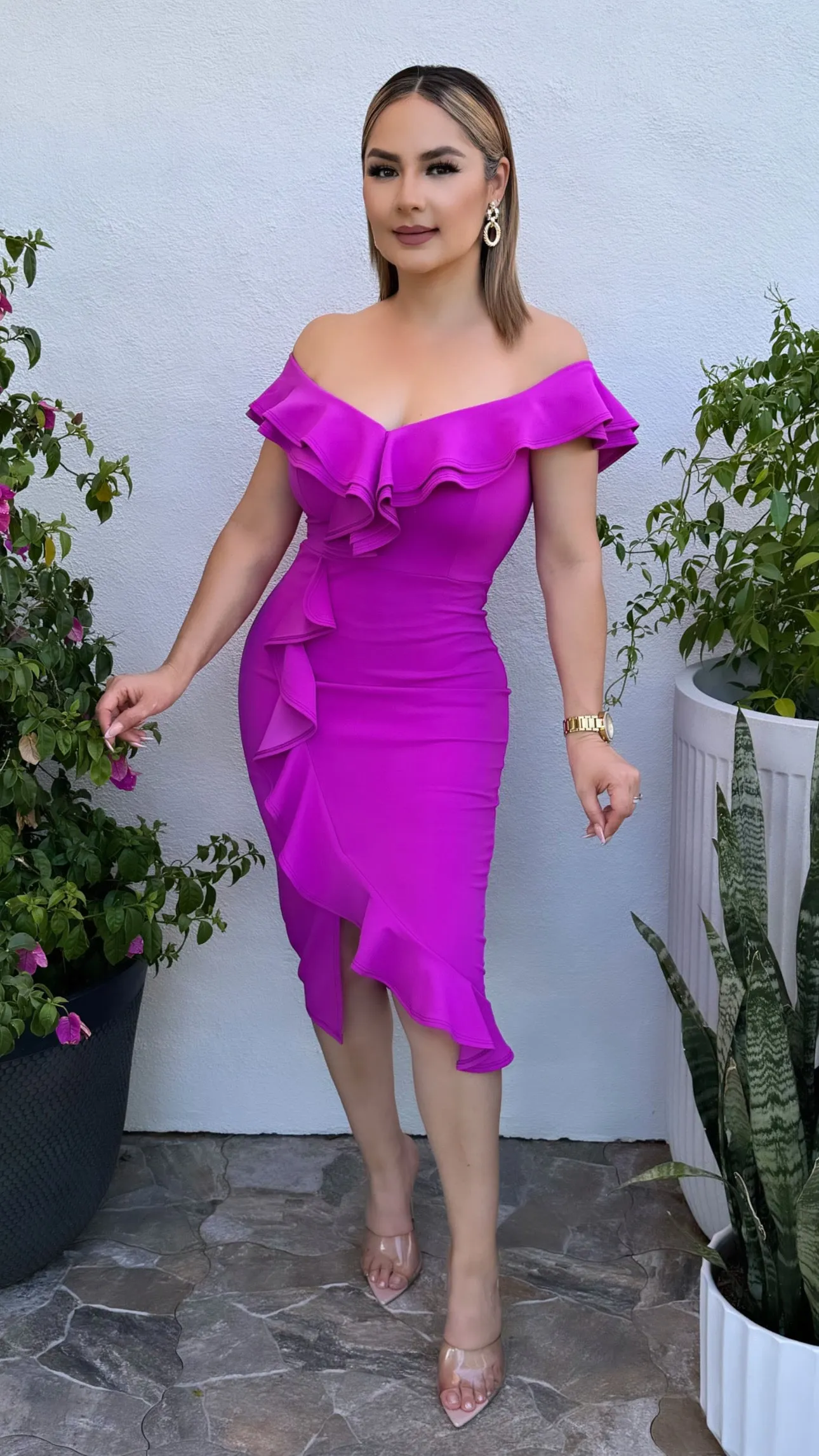 DONNA MAGENTA  DRESS