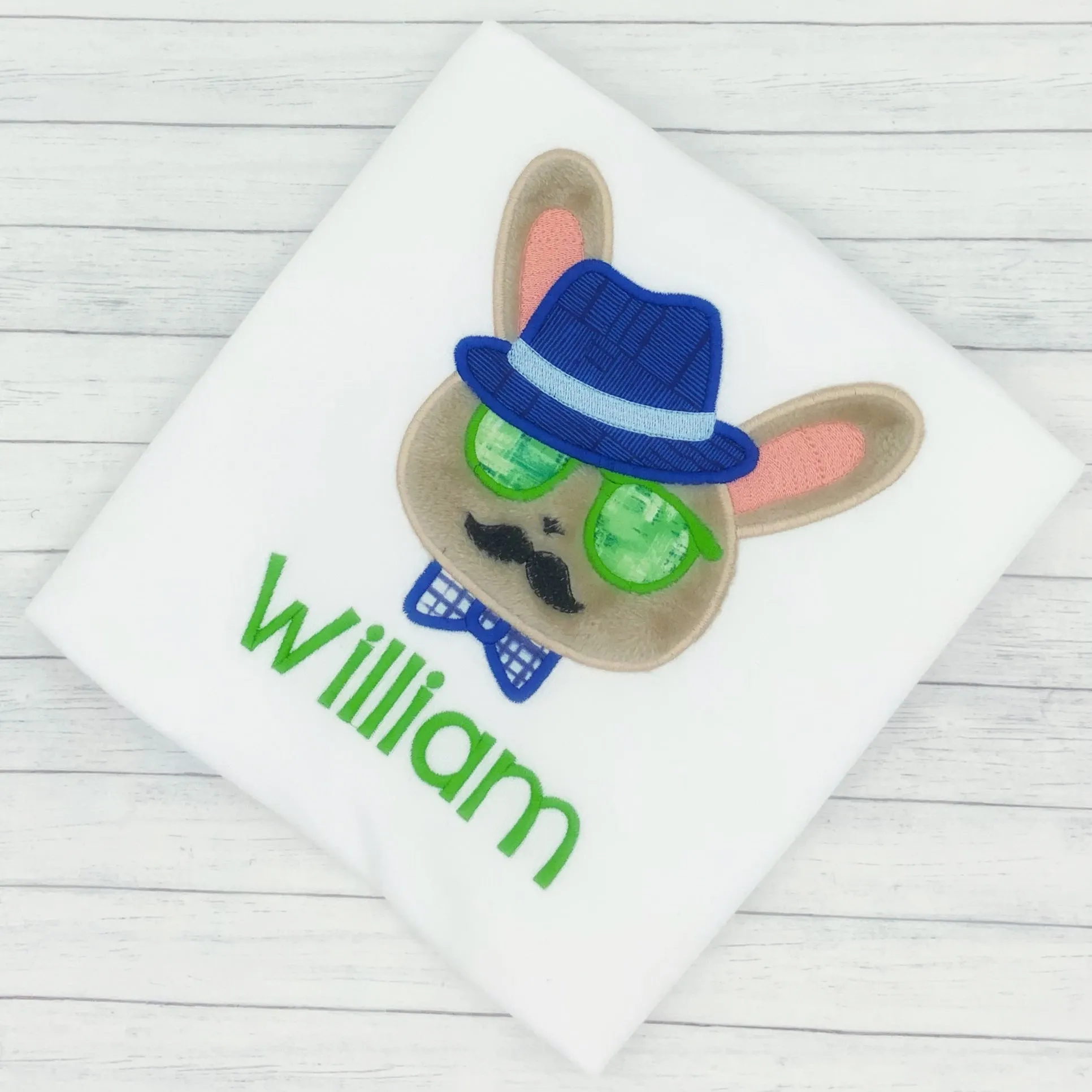 Easter - Holiday- Boy Bunny w/ Hat and Glasses