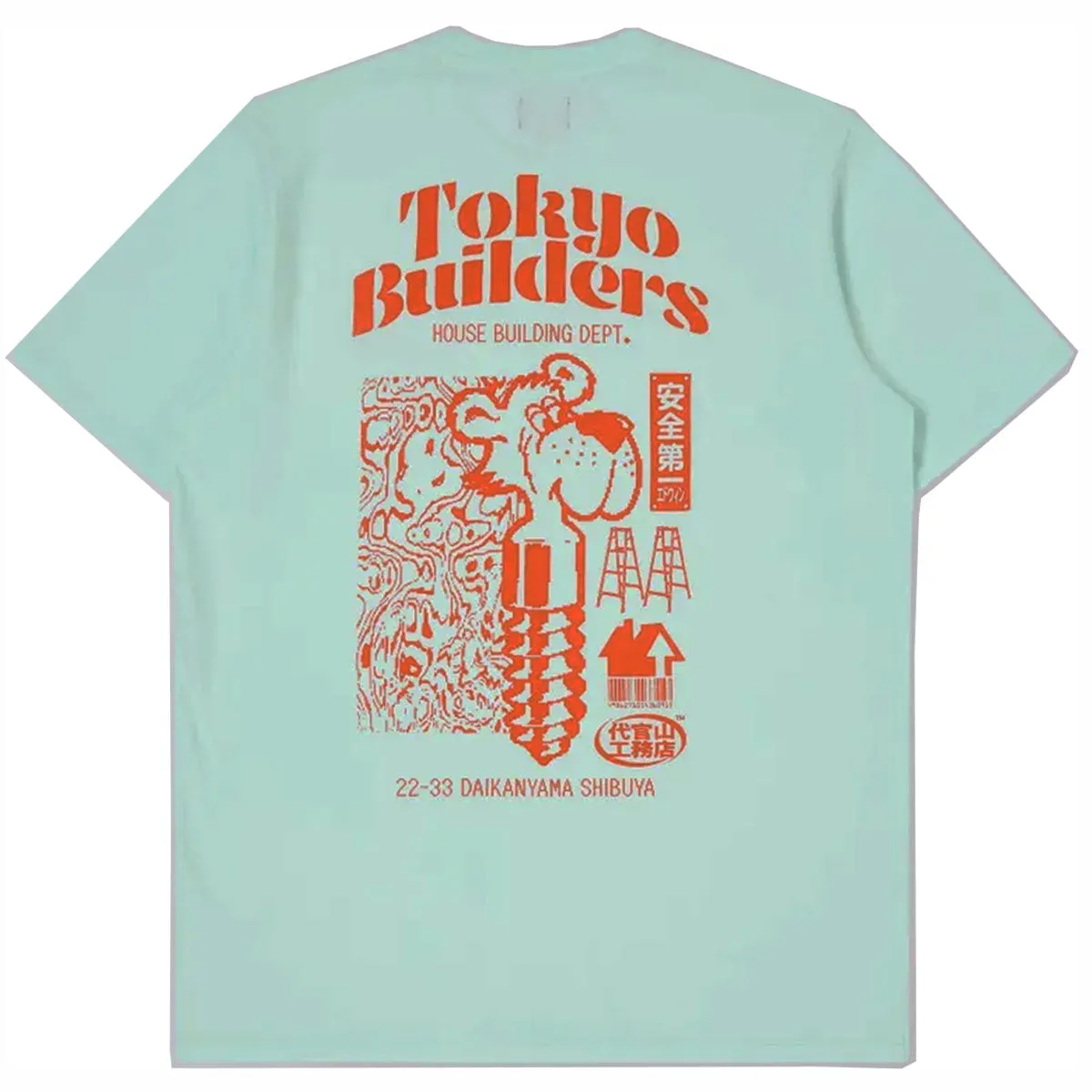 Edwin Tokyo Builders T-Shirt Bleached Aqua