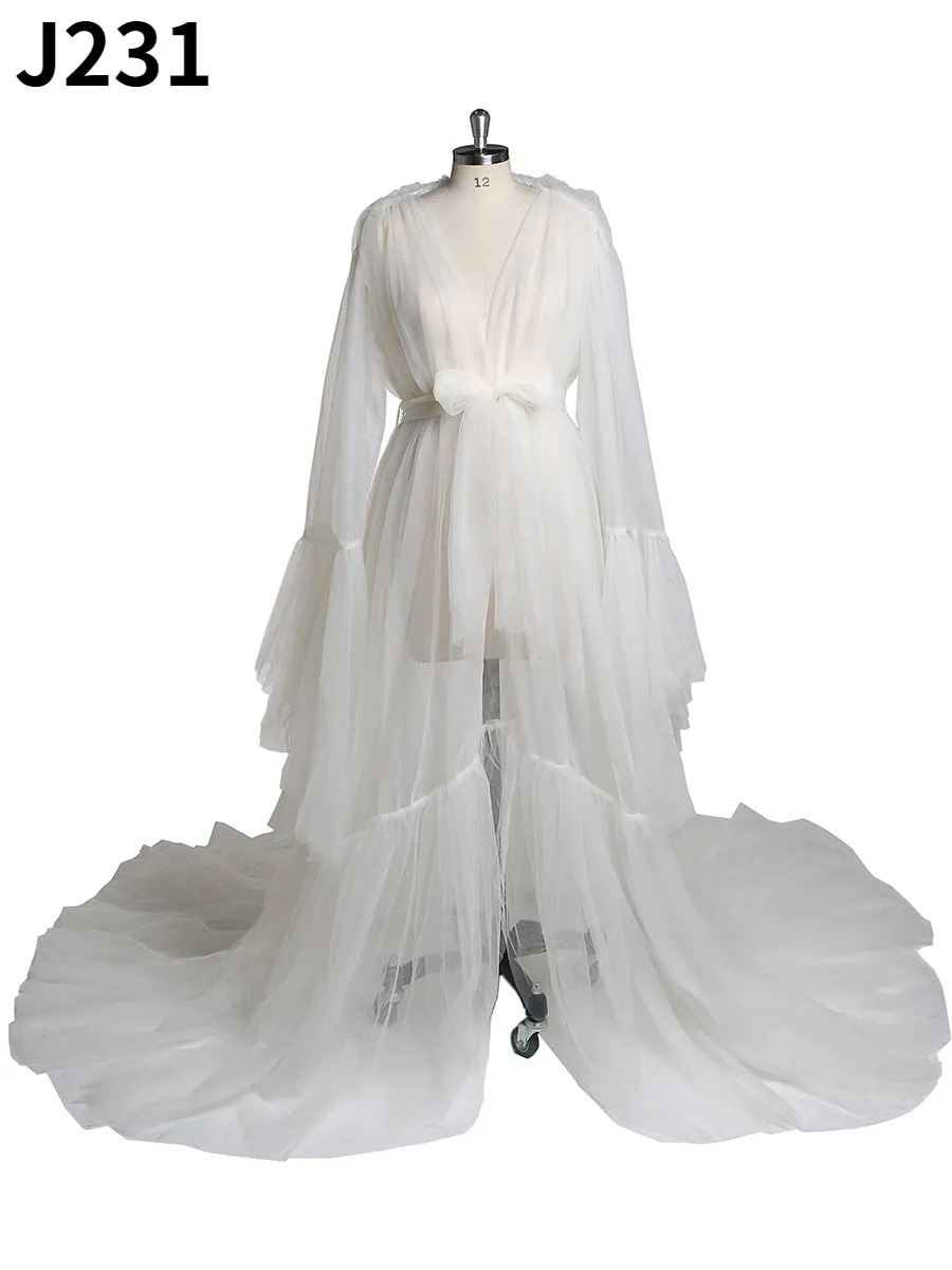 Elegant V Neck Maternity Dress Bell Sleeve Sexy Maxi Dress YW2055