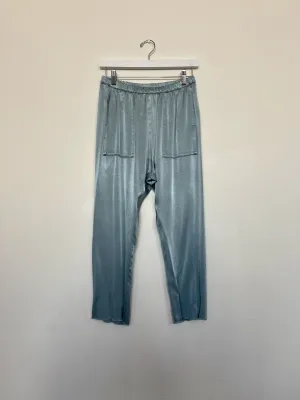 Erika Drop Pant in Italian Satin - Sky *Final Sale*