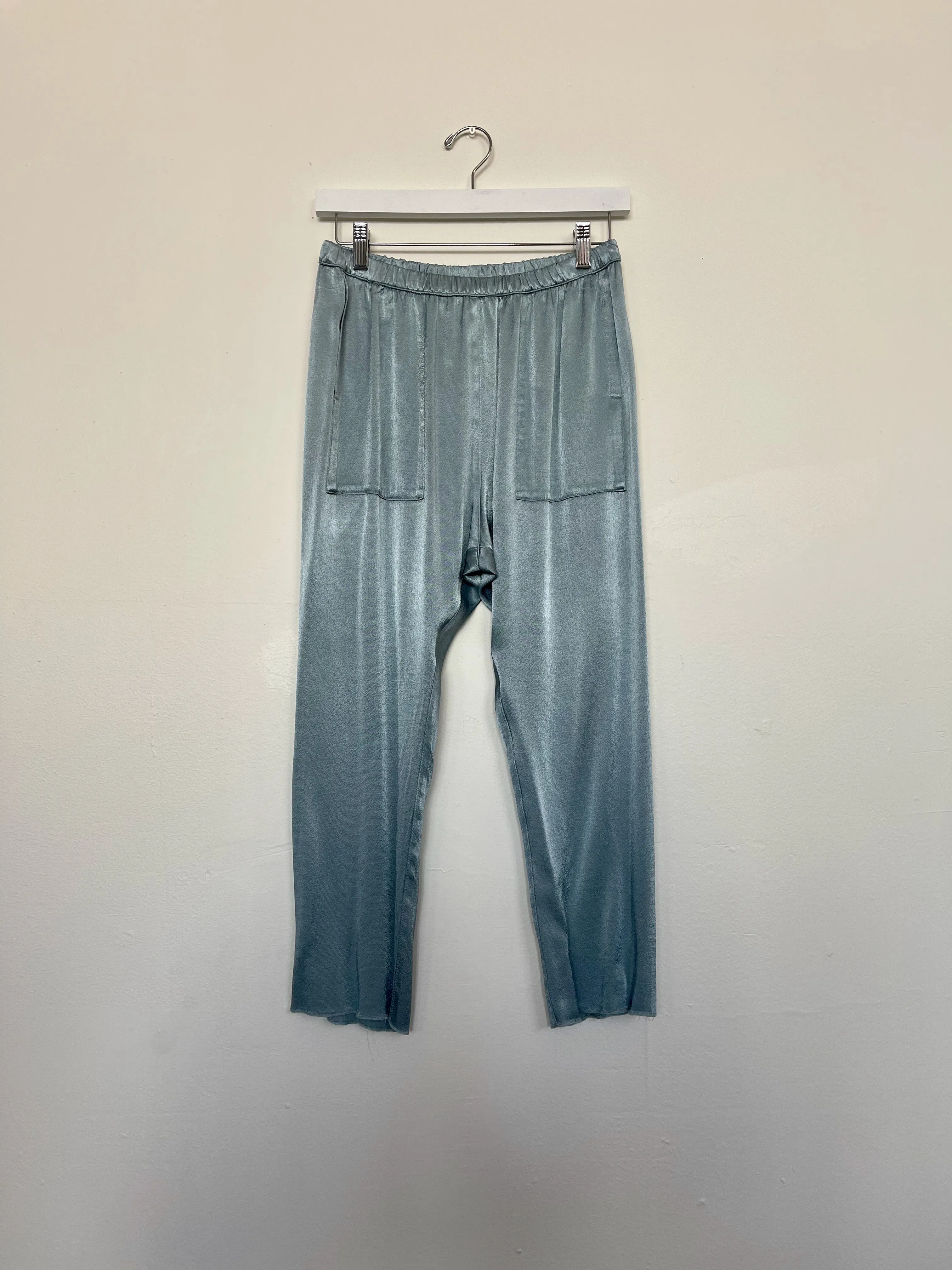 Erika Drop Pant in Italian Satin - Sky *Final Sale*