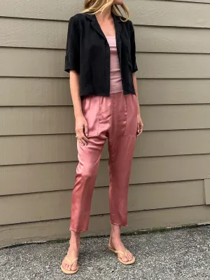 Erika Drop Pant in Vintage Satin - Cinnamon