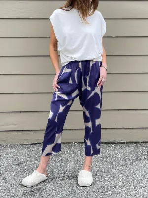 Erika Drop Pant in Vintage Satin - Royal Giraffe *Final Sale*