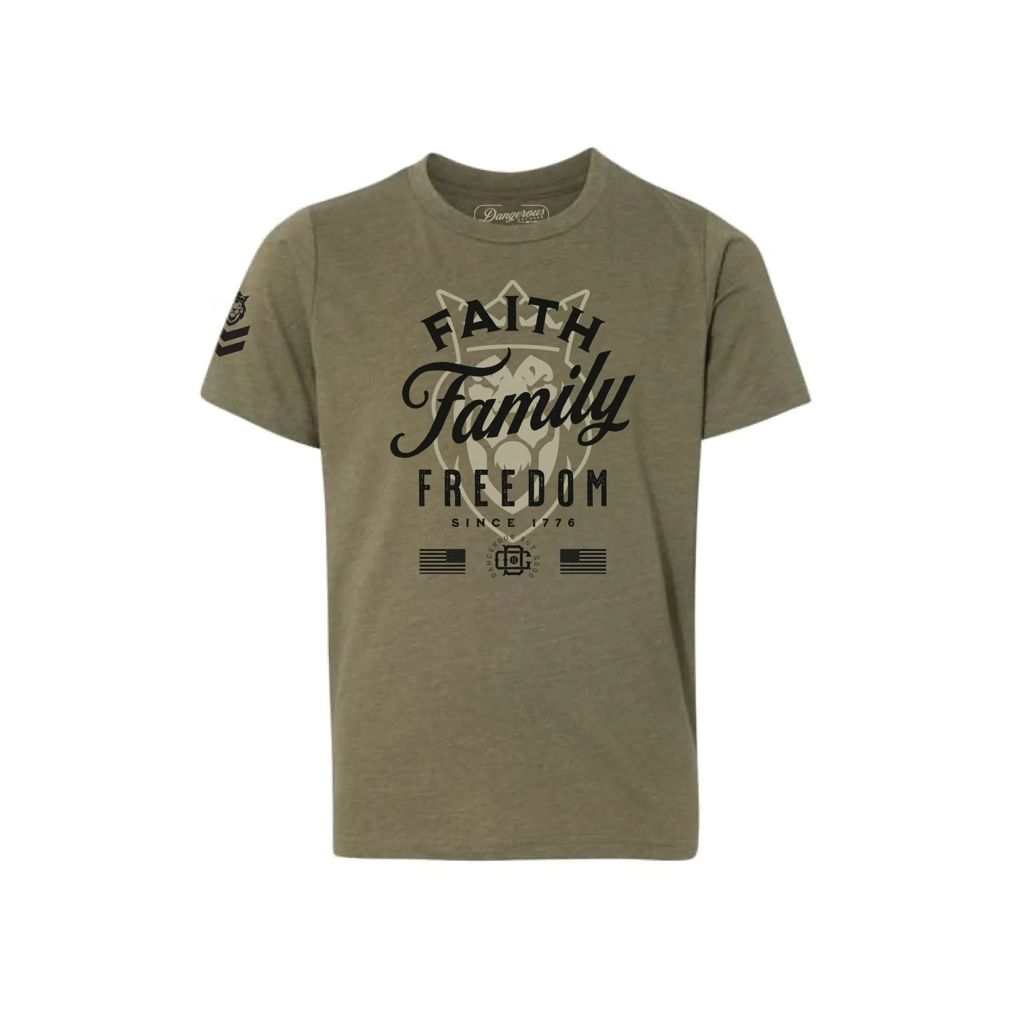 F3 Heather Youth OD Green T-Shirt